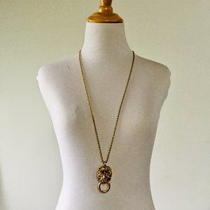 Kenneth Jay Lane Lion Pendant Necklace